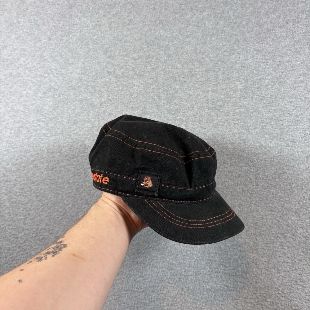 Adidas Oregon State Beavers Cadet Cap Hat Black Orange Stitch NCAA Military Y2K